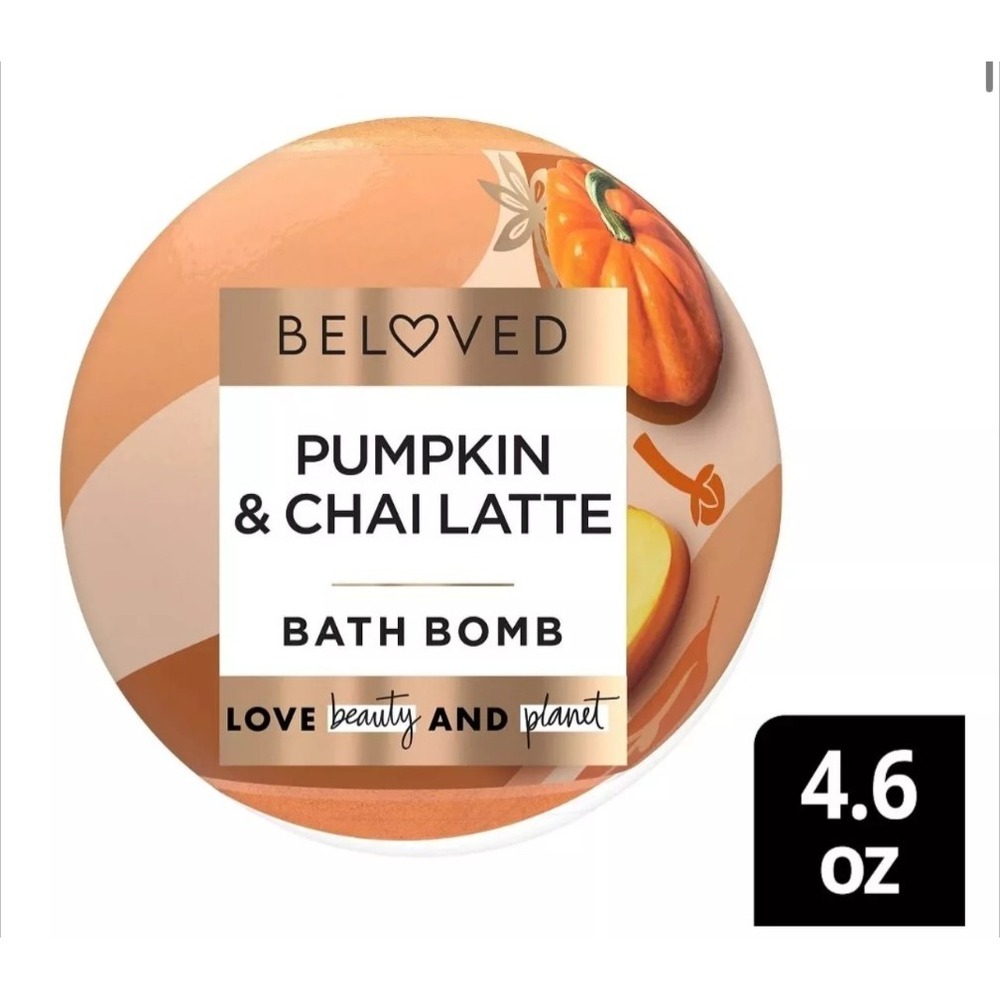 3x BELOVED Bath Bombs Lot Pumpkin Chai Latte Vegan Love Beauty Planet Set NEW